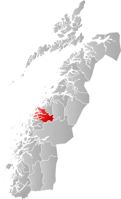 Lage der Kommune in der Provinz Nordland