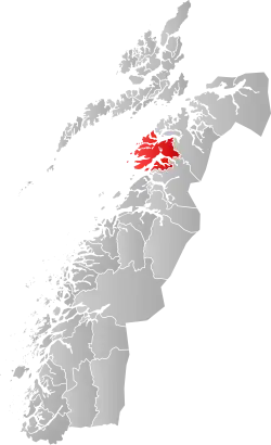 Lage der Kommune in der Provinz Nordland