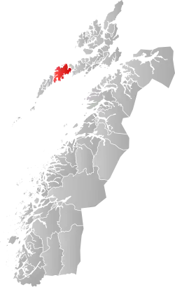 Lage der Kommune in der Provinz Nordland