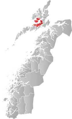 Lage der Kommune in der Provinz Nordland