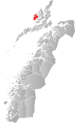 Lage der Kommune in der Provinz Nordland