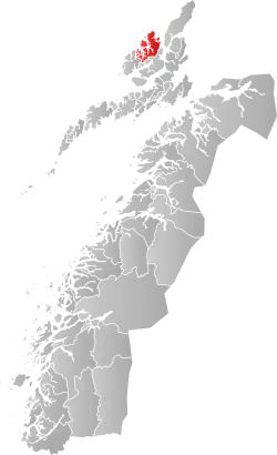 Lage der Kommune in der Provinz Nordland