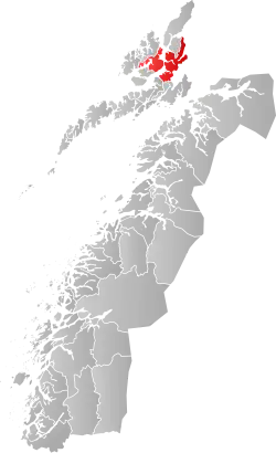 Lage der Kommune in der Provinz Nordland