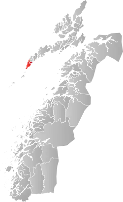 Lage der Kommune in der Provinz Nordland