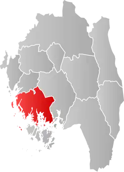 Lage der Kommune in der Provinz Østfold