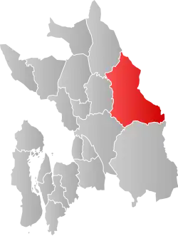 Lage der Kommune in der Provinz Akershus