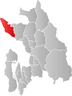 Lage der Kommune in der Provinz Akershus