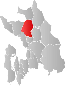 Lage der Kommune in der Provinz Akershus