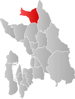 Lage der Kommune in der Provinz Akershus