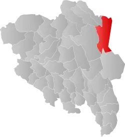 Lage der Kommune in der Provinz Innlandet