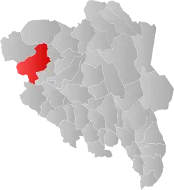 Lage der Kommune in der Provinz Innlandet