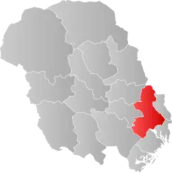 Lage der Kommune in der Provinz Telemark
