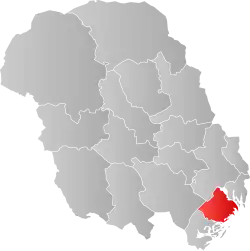 Lage der Kommune in der Provinz Telemark