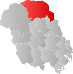 Lage der Kommune in der Provinz Telemark