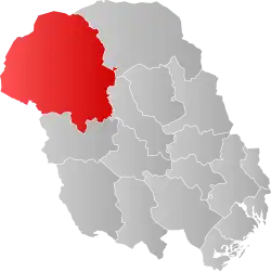 Lage der Kommune in der Provinz Telemark