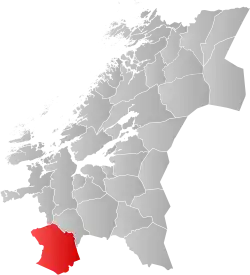 Lage der Kommune in der Provinz Trøndelag