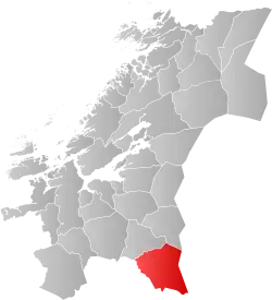 Lage der Kommune in der Provinz Trøndelag