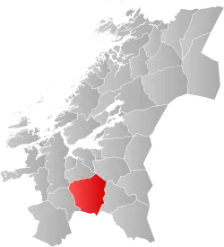 Lage der Kommune in der Provinz Trøndelag