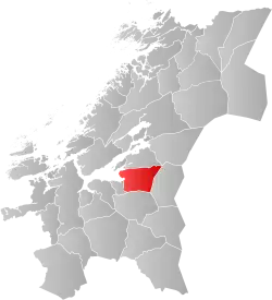 Lage der Kommune in der Provinz Trøndelag