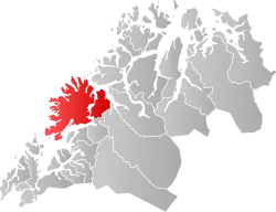 Lage der Kommune in der Provinz Troms
