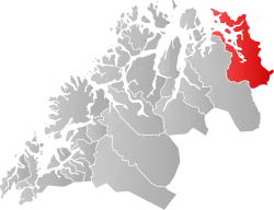Lage der Kommune in der Provinz Troms