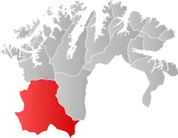 Lage der Kommune in der Provinz Finnmark