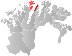 Lage der Kommune in der Provinz Finnmark