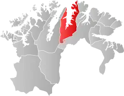 Lage der Kommune in der Provinz Finnmark