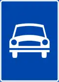 Norwegische Zeichen 503.0: Autostraße (Beginn)