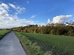 Blick von der Straße „Auf Drenhausen“ über das Tal der Hesselbecke nach Westen