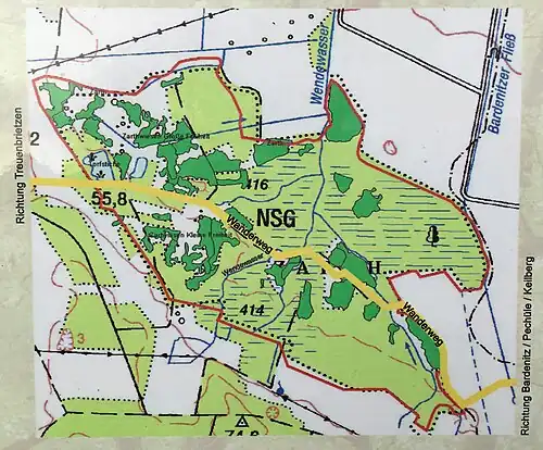 Übersichtskarte des Naturschutzgebiets