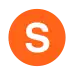 Rundes Liniensignet mit dem weißen Großbuchstaben S in orange gefülltem Kreis vor neutralem Hintergrund
