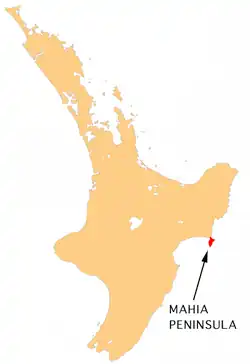 Karte von Māhia Peninsula