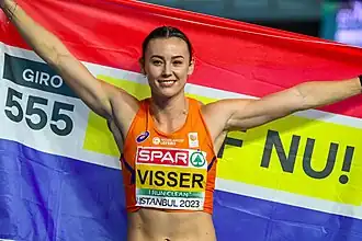 Nadine Visser bei den Halleneuropameisterschaften 2023 in Istanbul