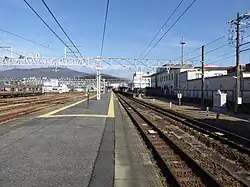 Am südlichen Ende des Mittelbahnsteigs