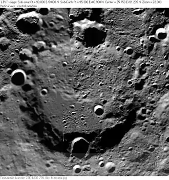 Krater Nansen auf Photos der Clementine-Mission