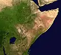 Satellitenaufnahme vom Horn von Afrika