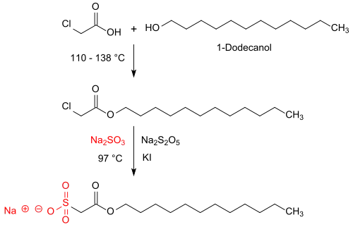 Synthese von Natriumlaurylsulfoacetat
