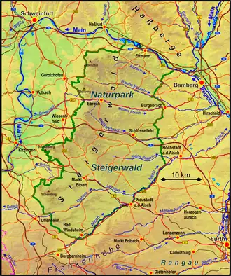 Lage des Steigerwaldes