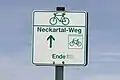 Der Neckartal-Radweg endet am Rhein bei Mannheim.