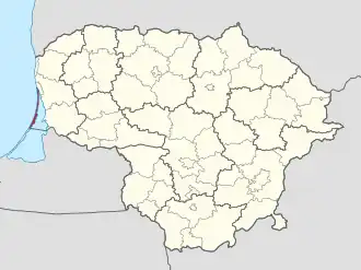 Karte von Litauen, Position von Neringa hervorgehoben