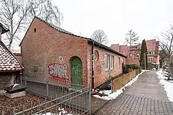 Göttingen-Innenstadt, Neustadt 21, älteres Gemeindehaus der ev. St. Marienkirche, erbaut 1950er-Jahre (Aufnahme 2018)