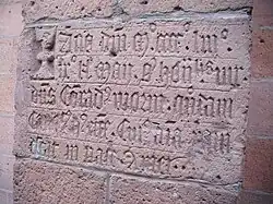 Grabinschrift Stiftsvikar Conrad Worm, 1453