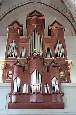 Rowan-West-Orgel mit Rückpositiv vor Restaurierung des Prospektes