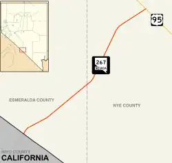 Karte der Nevada State Route 267