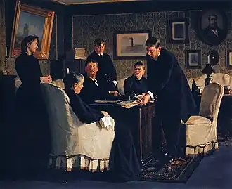Familienauszahlung (Erbauseinandersetzung) (russisch Семейные расчёты (Раздел по наследству), 1888) Staatliche Tretjakow-Galerie, Moskau