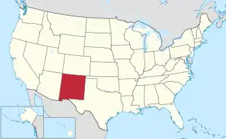 Karte der USA, New Mexico hervorgehoben