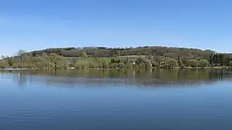 Panorama über den Niedermooser See zum Horst