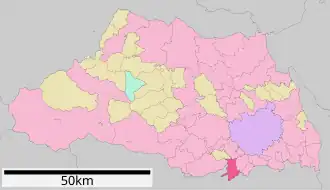 Lage Niizas in der Präfektur