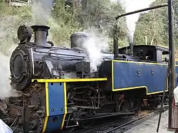 Lokomotive der Klasse X System Winterthur der Nilgiri Mountain Railway in Indien mit vier Kuppelachsen und zwei Triebzahnrädern (1913)[76]